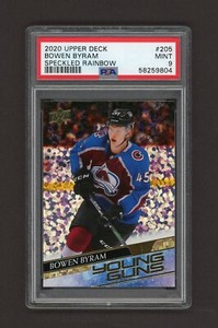 2020-21 UPPER DECK YOUNG GUNS SPECKLED RAINBOW FOIL #205 BOWEN BYRAM  PSA 9
