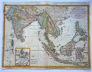 INDIEN SÜDOSTASIEN 1805 JOHANES WALCH GROSSE ANTIKE KARTE 19. JAHRHUNDERT - Bild 1 von 13