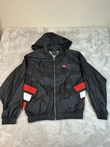 VTG Adidas Black Red Nylon Windbreaker Jacket Mens M Embroidered Big Logo 90’s - Picture 1 of 8