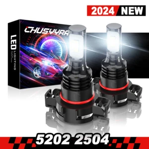 2x PSX24W 2504 white LED Fog Light Bulbs for 2010-2019 Jeep Wrangler JK JL - Picture 1 of 12