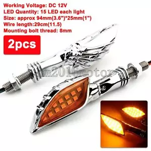 2x LED 3.6" plastic Mini Skull Turn Signals For Yamaha V-Star 650 Classic XVS650 - Bild 1 von 7