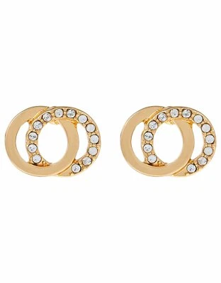 Accessorize Glieder Ohrstecker mit Swarovski Kristalle Goldton Strass - Bild 1 von 2