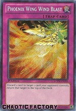 YUGIOH TCG US PRINT Phoenix Wing Wind Blast *Secret Rare* LCYW-EN298 NM 1st Edit
