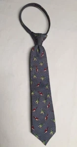 Kids Necktie Winter Sports Kids Boys Pre-Tied Zip Silk Olympic Snowboard Ski - Picture 1 of 5