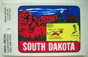 SOUTH DAKOTA State Souvenir Aufkleber Vinyl Aufkleber ungeöffnetes Paket - Bild 1 von 1