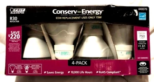 NEW 4 PACK! Feit Electric R30 Reflector 65W Replacement Bulbs #440076 - Picture 1 of 5