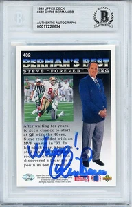 1993 -CHRIS BERMAN- BECKETT BAS Signed/Autograph/Auto STEVE YOUNG Football Card - Picture 1 of 1