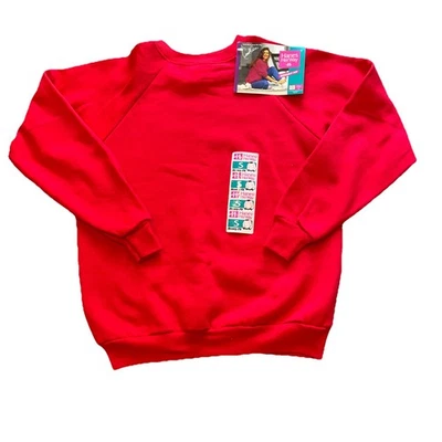 Sudadera De Colección Hanes Her Way Regatta Roja Cuello Redondo Pequeña en Blanco Hecha en EE. UU. 8167 Foto 1 de 4