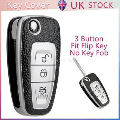TPU 3 Button Flip Remote Key Fob Cover Case For Ford Mondeo Focus Transit Galaxy
