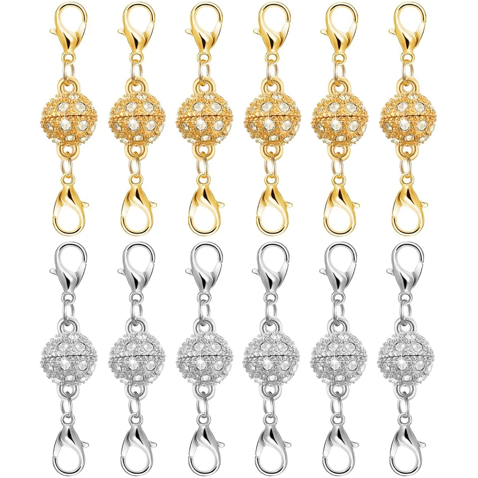 12Pcs Magnetic Clasps & Jewelry Extender Set,  Gold/Silver Plated Stainless Stee - Image 1 of 4