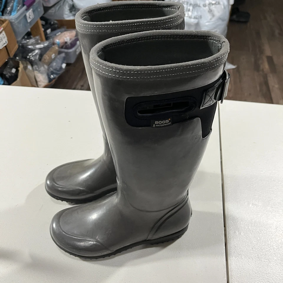 Botas de goma Bogs Tacoma altas para mujer 9 grises Pull On Neo Tech impermeables al aire libre Foto 1 de 4