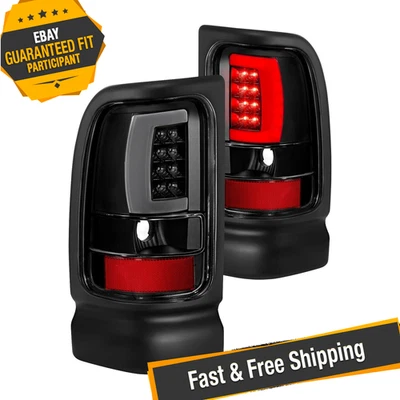 Luces traseras LED de fibra óptica estilo tablón negro Anzo para 94-02 Dodge Ram 2500 Foto 1 de 4