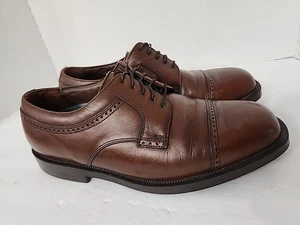 Florsheim Comfortech Herren (9,5-3E) braun Leder Kappe Zehe Derby eleganter Schuh (EUC - Bild 1 von 8