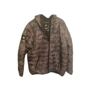 US ARMY Men’s Size XL Puffer Jacket Full Zip Hooded Zipper Pockets - Picture 1 of 11