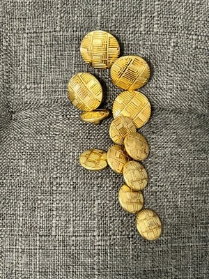Lanvin Waterbury gold metal logo pattern blazer replacement button set 12 - Image 1 of 3