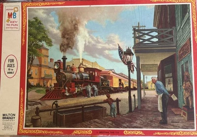 Vintage Milton Bradley Good Old Days 500pc Puzzle Meeting the 114 Street Scene - Image 1 of 4