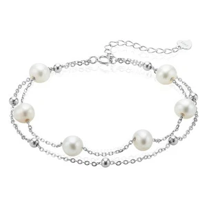 Zamel's Sterling Silver 6-7mm Freshwater Pearl Bracelet Women's Jewellery - Picture 1 of 1