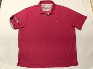 Tommy Bahama Polo Shirt Mens 2XL Pink IslandZone Supima Cotton Marlin Logo Golf - Picture 1 of 11