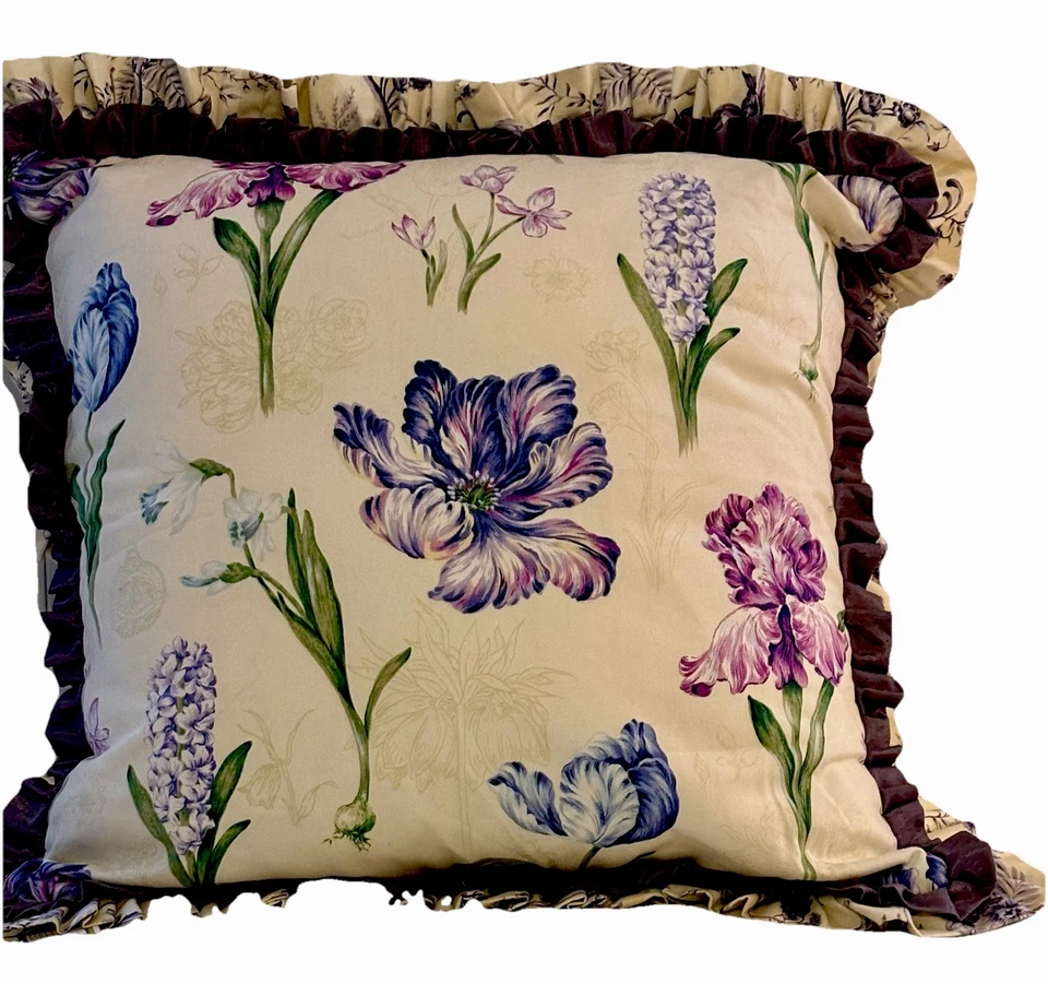 Vtg Eastern Accents Original Design 5 Piece Bed Set Purple Floral Cottage Core - Image 1 of 4