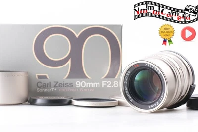 [ Top MINT in Box w/Hood ] Contax Carl Zeiss Sonnar T* 90mm F2.8 Lens From JAPAN - Image 1 of 4