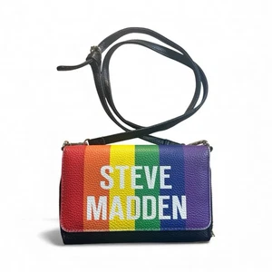 Steve Madden Rainbow Blaurie Logo Front Flap Crossbody Purse Pride - Picture 1 of 11