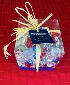 Pier 1 imports decorative gem Stone mix Red White Blue 4th Of July Holiday Decor - Foto 1 di 8