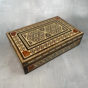 PERSISCHE KUNST Schachtel Holzkiste persische Intarsien / Iran Khatam Kari ~18,5x11,5cm - Bild 1 von 14