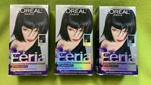 L'Oreal Feria Shimmering Permanent Hair Color #21  Starry Night LOT 3 NEW - Picture 1 of 7
