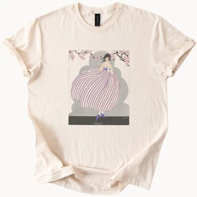 Camiseta de vestir a rayas para mujer Art Deco camiseta de moda Foto 1 de 4