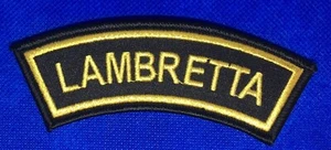 Lambretta Shoulder/Arm Embroidered Patch Black And Gold - Picture 1 of 2