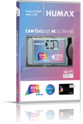 HUMAX CAM tivùsat 4K ULTRA HD  CON INTERFACCIA CI+ECP + CARD TIVUSAT 4K ULTRA HD - Immagine 1 di 4