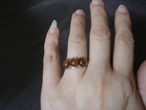 925 Sterlingsilber Baltischer Bernstein Ring gestempelt Größe 5 3/4 EUC - Bild 1 von 5