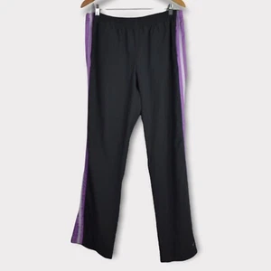Nike Pants XL Girls Black Purple White Side Stripe Straight Leg Activewear - Picture 1 of 10