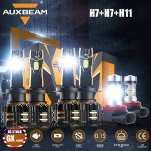 For BMW 328i 2007-2016 AUXBEAM CANBUS LED Headlight High Low Beam Fog Bulb 6000K - Picture 1 of 17