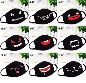 Smile Funny Cotton Reusable Face Mask Unisex Adult Fancy Dress Covering UK - Picture 1 of 14