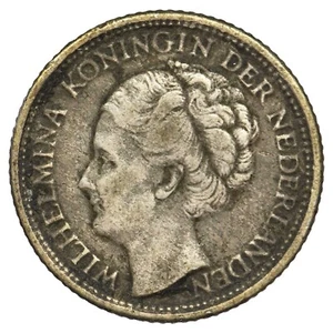 Antilles néerlandaises 1/10 gulden 1944 argent Wilhelmine Curaçao monnaie - Imagen 1 de 2
