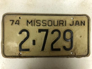 1974 MISSOURI License Plate 2-729 - Picture 1 of 1