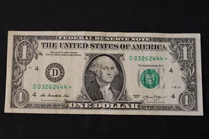 BILLETE ESTRELLA DE $1 DÓLAR - TALLA BAJA 250k - DIFÍCIL DE ENCONTRAR 2013 SN D 03262444* - Imagen 1 de 2