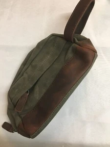Travables Waterproof Canvas Leather Toiletry Travel Shaving Bag Grooming Kit NEW - Picture 1 of 5