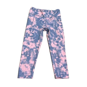 Athleta Girls High Rise Stash Your Treasures High Rise Capri Leggings Tie Dye M  - Picture 1 of 5