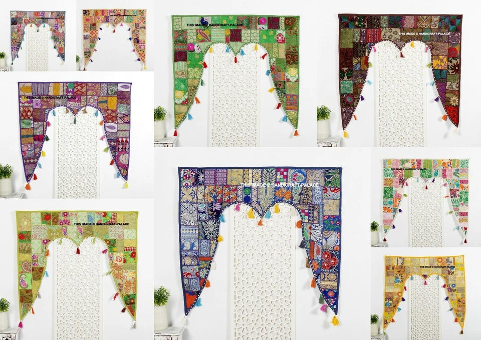 Indian Embroidered Toran Door Hanging Boho Vintage Patchwork Window Wall Hanging - Image 1 of 1
