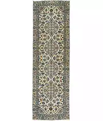 Alfombra de corredor oriental semiantigua hecha a mano medallón floral alfombra de pasillo 3X9 pies Foto 1 de 4