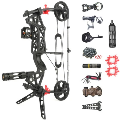 30-60lbs Archery Dual-use Compound Bow Steel Ball Arrows Hunting Fishing - Image 1 of 4