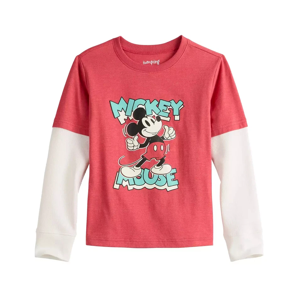 Niños Mickey Mouse Disney Talla 6 Rojo Patinador Camiseta Manga Térmica Navidad Nueva Foto 1 de 1