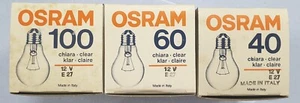 OSRAM LAMPADA INCANDESCENZA GOCCIA CHIARA 40W 60W 100W E27 LUCE CALDA 12V NOS - Foto 1 di 5