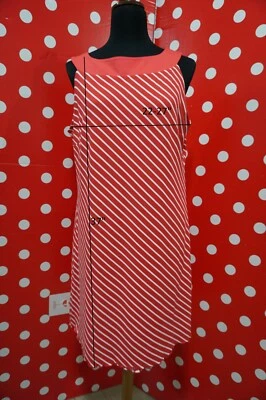 BETTY BARCLAY sz 44 reversible dress sleeveless florall/striped stretch viscose - Image 1 of 4