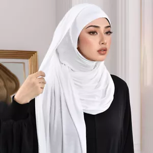 Juego de 2 piezas de pañuelos para mujer musulmana Khimar Ninja Hijab turbante gorra pañuelo chales - Imagen 1 de 16