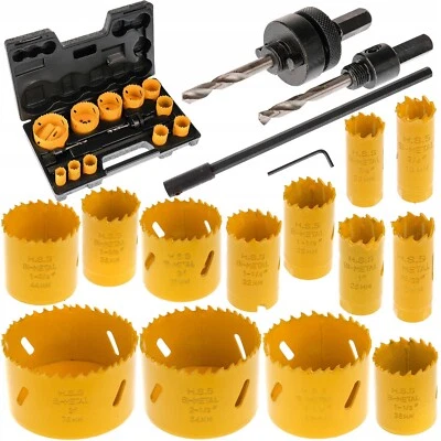 Lochsäge Set Dosenbohrer 17 tlg Bohrkrone Lochkreissäge Lochbohrer HSS Bi-Metall - Bild 1 von 4