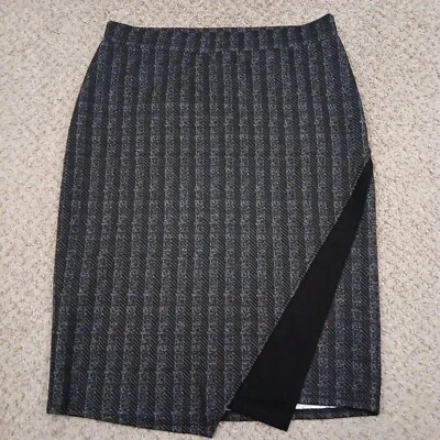 Falda Maurices Gris Mediana Rayas Hasta la Rodilla Pull On Lápiz Foto 1 de 4