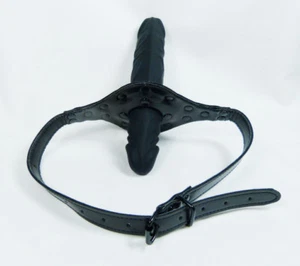 Silicone double penis gag - (GO-29-Black),FREE UK DELIVERY - Picture 1 of 2